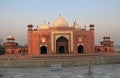 The mosque at the Taj Mahal at sunrise